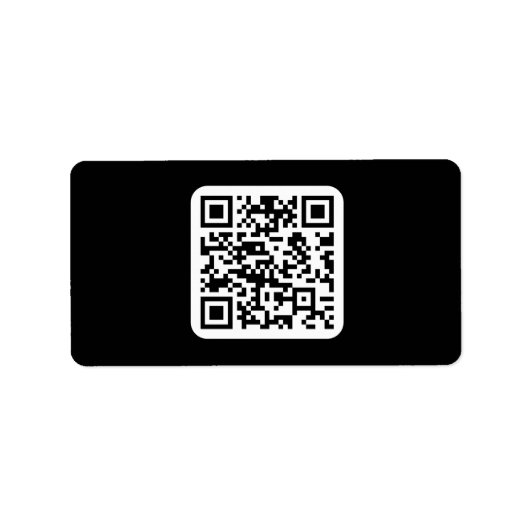 Bewerkbare moderne QR-code | Zwart wit of elke kle Etiket (Voorkant)