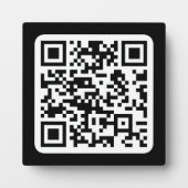 Bewerkbare moderne QR-code | Zwart wit of elke kle Fotoplaat (Voorkant)