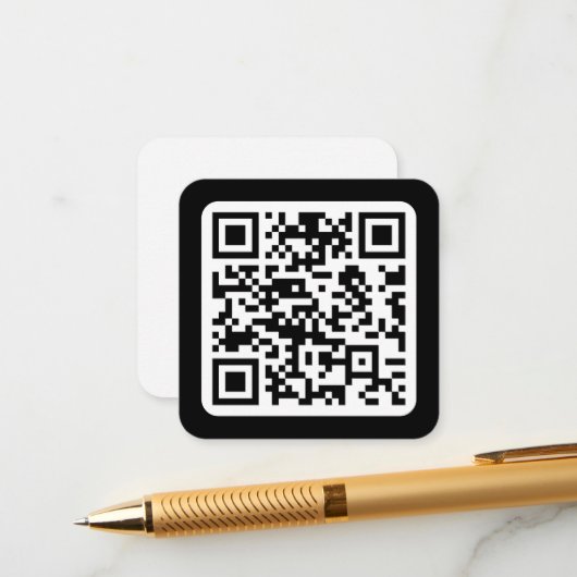Bewerkbare moderne QR-code | Zwart wit of elke kle Informatiekaartje (Voorkant / Achterkant in situ)