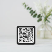 Bewerkbare moderne QR-code | Zwart wit of elke kle Informatiekaartje (Staand voorkant)
