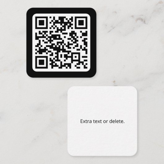 Bewerkbare moderne QR-code | Zwart wit of elke kle Informatiekaartje (Voorkant / Achterkant)