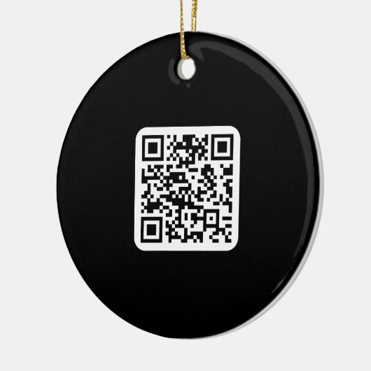 Bewerkbare moderne QR-code | Zwart wit of elke kle Keramisch Ornament (Links)