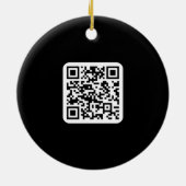 Bewerkbare moderne QR-code | Zwart wit of elke kle Keramisch Ornament (Achterkant)