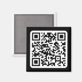 Bewerkbare moderne QR-code | Zwart wit of elke kle Magneet (Voorkant / Achterkant)
