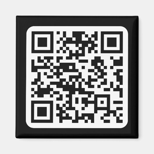 Bewerkbare moderne QR-code | Zwart wit of elke kle Magneet (Voorkant)