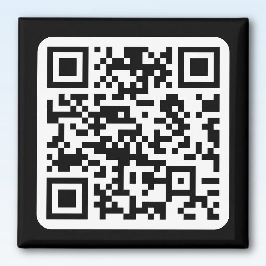 Bewerkbare moderne QR-code | Zwart wit of elke kle Magneet