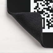 Bewerkbare moderne QR-code | Zwart wit of elke kle Muismat (Hoek)