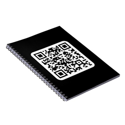 Bewerkbare moderne QR-code | Zwart Wit of elke kle Notitieboek (Rechterzijde)