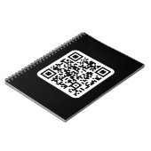Bewerkbare moderne QR-code | Zwart Wit of elke kle Notitieboek (Linkerzijde)