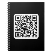 Bewerkbare moderne QR-code | Zwart Wit of elke kle Notitieboek (Voorkant)
