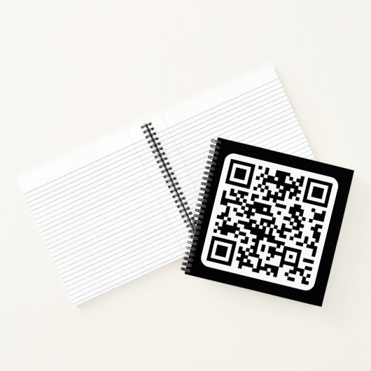 Bewerkbare moderne QR-code | Zwart wit of elke kle Notitieboek (Binnen)