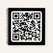 Bewerkbare moderne QR-code | Zwart wit of elke kle Notitieboek (Voorkant)