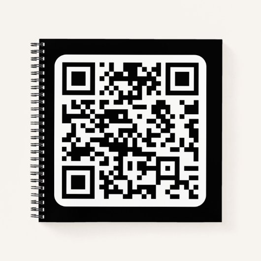 Bewerkbare moderne QR-code | Zwart wit of elke kle Notitieboek (Voorkant)