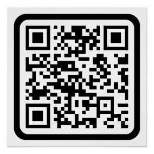 Bewerkbare moderne QR-code Zwart wit of elke kle Perfect Poster