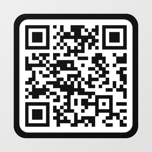 Bewerkbare moderne QR-code | Zwart wit of elke kle Raamsticker (Vel)