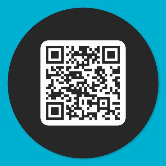Bewerkbare moderne QR-code | Zwart wit of elke kle Ronde Sticker