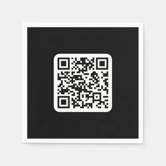 Bewerkbare moderne QR-code | Zwart wit of elke kle Servet (Voorkant)