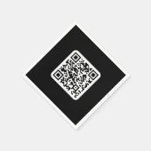 Bewerkbare moderne QR-code | Zwart wit of elke kle Servet (Hoek)