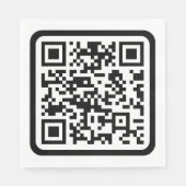 Bewerkbare moderne QR-code | Zwart wit of elke kle Servet (Voorkant)