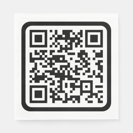 Bewerkbare moderne QR-code | Zwart wit of elke kle Servet (Voorkant)