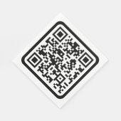 Bewerkbare moderne QR-code | Zwart wit of elke kle Servet (Hoek)