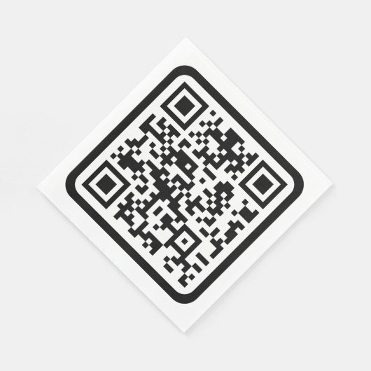 Bewerkbare moderne QR-code | Zwart wit of elke kle Servet (Hoek)
