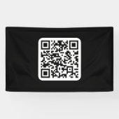 Bewerkbare moderne QR-code | Zwart Wit of elke kle Spandoek (Horizontaal)