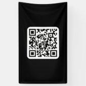 Bewerkbare moderne QR-code | Zwart Wit of elke kle Spandoek (Verticaal)