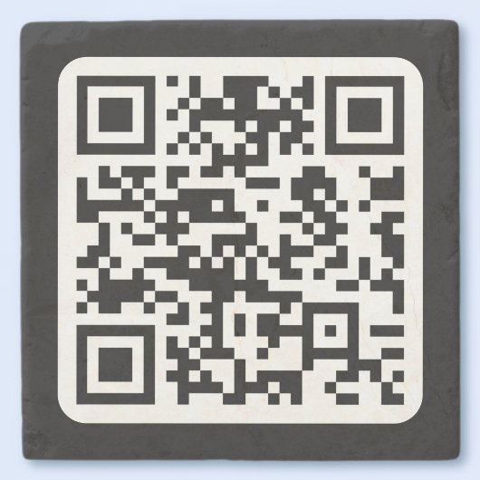 Bewerkbare moderne QR-code | Zwart wit of elke kle Stenen Onderzetter