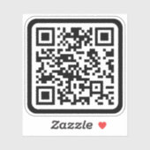 Bewerkbare moderne QR-code | Zwart wit of elke kle Sticker (Vel)