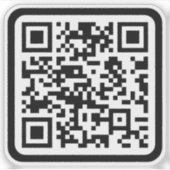 Bewerkbare moderne QR-code | Zwart wit of elke kle Sticker (Voorkant)