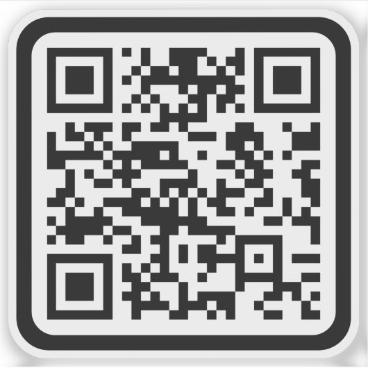 Bewerkbare moderne QR-code | Zwart wit of elke kle Sticker (Voorkant)