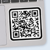 Bewerkbare moderne QR-code | Zwart wit of elke kle Sticker