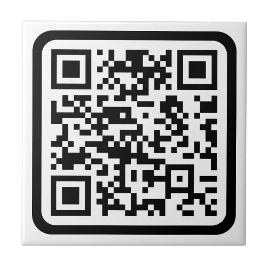 Bewerkbare moderne QR-code | Zwart wit of elke kle Tegeltje (Voorkant)