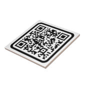 Bewerkbare moderne QR-code | Zwart wit of elke kle Tegeltje (Zijkant)