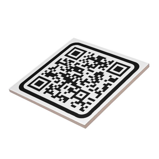 Bewerkbare moderne QR-code | Zwart wit of elke kle Tegeltje (Zijkant)