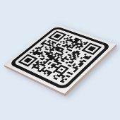 Bewerkbare moderne QR-code | Zwart wit of elke kle Tegeltje
