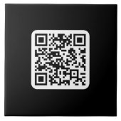 Bewerkbare moderne QR-code | Zwart wit of elke kle Tegeltje (Voorkant)