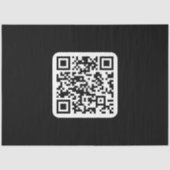 Bewerkbare moderne QR-code | Zwart wit of elke kle Tissuepapier (Voorkant)