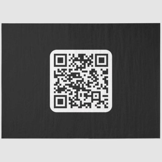 Bewerkbare moderne QR-code | Zwart wit of elke kle Tissuepapier (Voorkant)