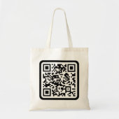 Bewerkbare moderne QR-code | Zwart wit of elke kle Tote Bag (Voorkant)
