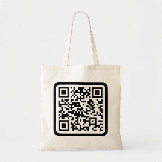 Bewerkbare moderne QR-code | Zwart wit of elke kle Tote Bag (Voorkant)