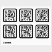 Bewerkbare moderne QR-code | Zwart wit of elke kle Vierkante Sticker (Vel)