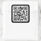 Bewerkbare moderne QR-code | Zwart wit of elke kle Vierkante Sticker (Tas)