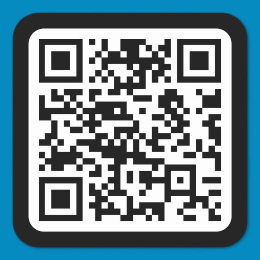 Bewerkbare moderne QR-code | Zwart wit of elke kle Vierkante Sticker