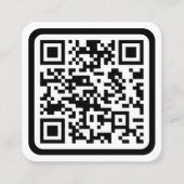 Bewerkbare moderne QR-code | Zwart wit of elke kle Vierkante Visitekaartje (Voorkant)
