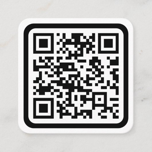 Bewerkbare moderne QR-code | Zwart wit of elke kle Vierkante Visitekaartje (Voorkant)