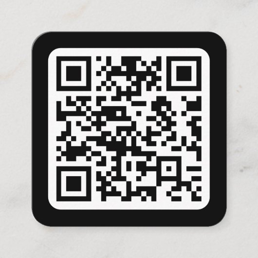 Bewerkbare moderne QR-code | Zwart wit of elke kle Vierkante Visitekaartje (Voorkant)