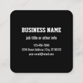 Bewerkbare moderne QR-code | Zwart wit of elke kle Vierkante Visitekaartje (Achterkant)