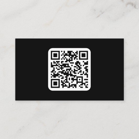 Bewerkbare moderne QR-code | Zwart wit of elke kle Visitekaartje (Voorkant)